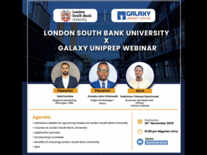 Read more about the article 2026 UK INTAKE: Galaxy Uniprep Hosts Exclusive Webinar with London South Bank University (LSBU)